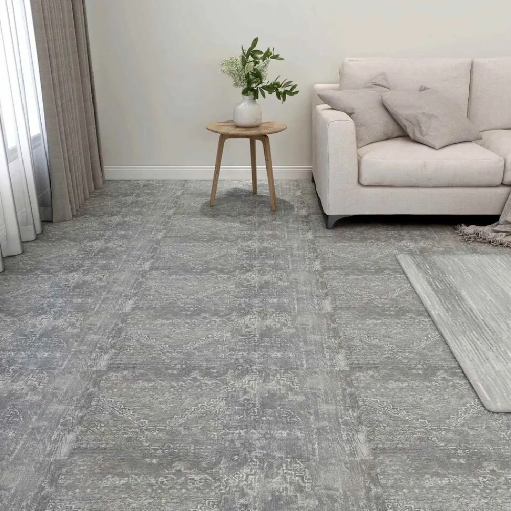 vidaXL Materiales De Construcción-Tableros de Suelo 55 pcs Gris Concreto 5,11 m² PVC