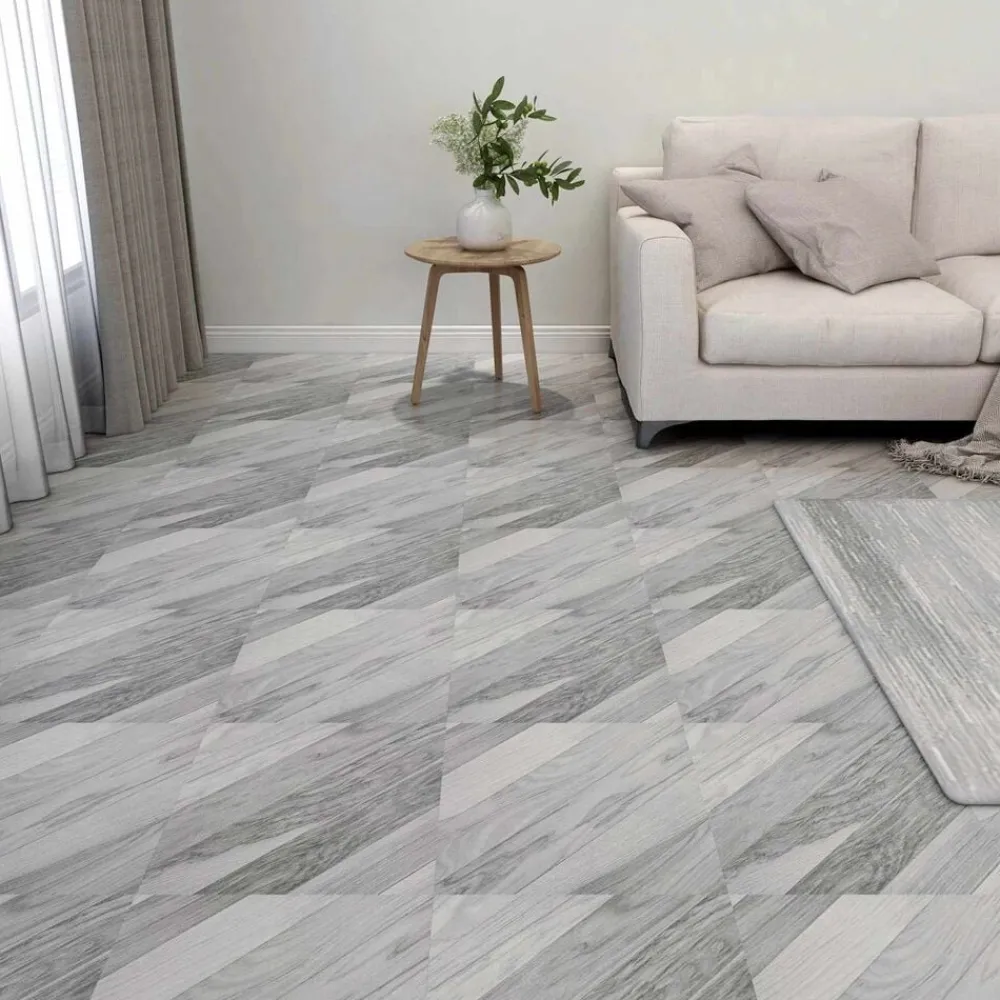 vidaXL Materiales De Construcción-Tableros de Suelo 55 pcs Gris 5,11 m² PVC