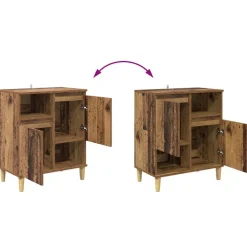 vidaXL Tableros Lateral 2 pcs 60 x 35 x 70 cm Madera vieja Outlet