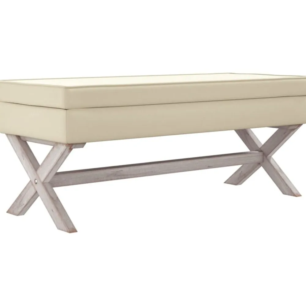 vidaXL Taburete con almacenaje lino 110x45x49 cm Beige
