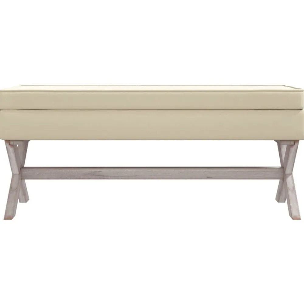 vidaXL Taburete con almacenaje lino 110x45x49 cm Beige