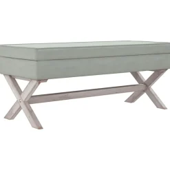 vidaXL Taburete con almacenaje terciopelo 110x45x49 cm Gris claro Sale