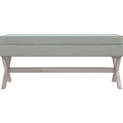 vidaXL Taburete con almacenaje terciopelo 110x45x49 cm Gris claro Sale