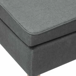 vidaXL Taburete con patas de madera tapizado tejido Gris oscuro Best