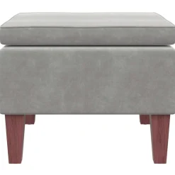 vidaXL Taburete con patas de madera terciopelo Gris claro Best