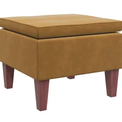 vidaXL Sillas-Taburete con patas de madera terciopelo marrón