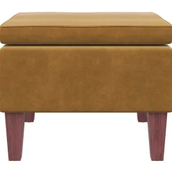 vidaXL Sillas-Taburete con patas de madera terciopelo marrón