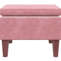vidaXL Taburete con patas de madera terciopelo Rosa Best