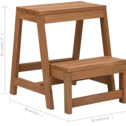 vidaXL Taburete con peldaños plegable madera maciza de abeto Outlet