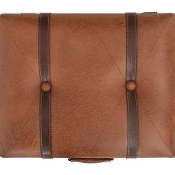 vidaXL Bancos-Taburete de almacenamiento 40 cm marrón tostado cuero sintético
