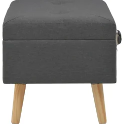 vidaXL Taburete de almacenamiento 40 cm oscuro de tela Gris New