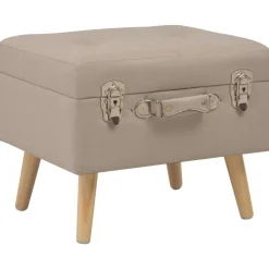 vidaXL Taburete de almacenamiento 40 cm de tela Beige Sale