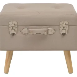 vidaXL Taburete de almacenamiento 40 cm de tela Beige Sale