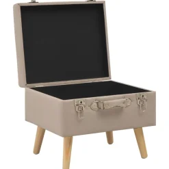 vidaXL Taburete de almacenamiento 40 cm de tela Beige Sale