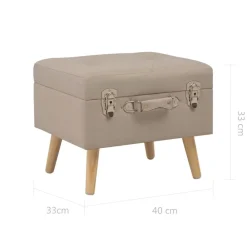 vidaXL Taburete de almacenamiento 40 cm de tela Beige Sale