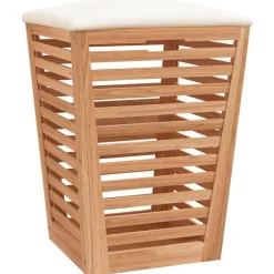 vidaXL Productos Del Hogar-Taburete de baño madera maciza de nogal 40,5x40,5x56 cm