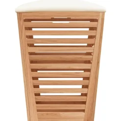 vidaXL Productos Del Hogar-Taburete de baño madera maciza de nogal 40,5x40,5x56 cm