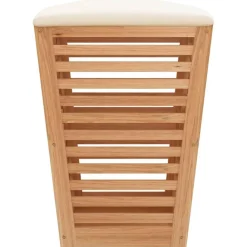 vidaXL Productos Del Hogar-Taburete de baño madera maciza de nogal 40,5x40,5x56 cm
