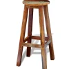 vidaXL Sillas-Taburete de bar madera maciza reciclada