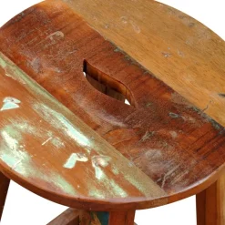 vidaXL Sillas-Taburete de bar madera maciza reciclada