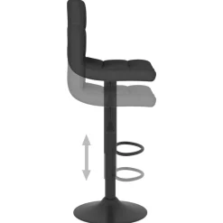 vidaXL Taburete de cocina de tela Negro Clearance