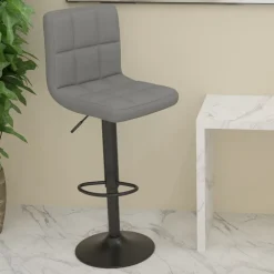 vidaXL Taburete de cocina de tela Gris claro Online