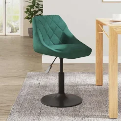 vidaXL Taburete de cocina de terciopelo Verde oscuro Hot