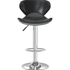 vidaXL Taburete de cocina de cuero sintético Negro Hot