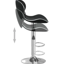 vidaXL Taburete de cocina de cuero sintético Negro Hot