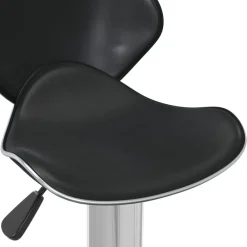 vidaXL Taburete de cocina de cuero sintético Negro Hot
