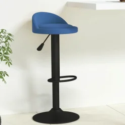 vidaXL Taburete de cocina de terciopelo Azul