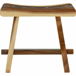 vidaXL Sillas-Taburete de ducha Natural 50 x 30 x 44 cm Madera Suar Sólida