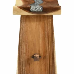 vidaXL Sillas-Taburete de ducha Natural 50 x 30 x 44 cm Madera Suar Sólida