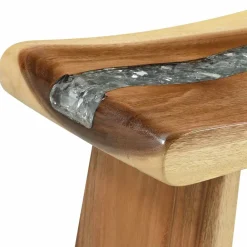 vidaXL Sillas-Taburete de ducha Natural 50 x 30 x 44 cm Madera Suar Sólida
