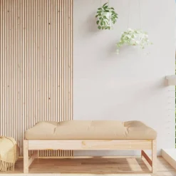 vidaXL Muebles De Jardín-Taburete de jardín madera maciza de pino 120x80 cm