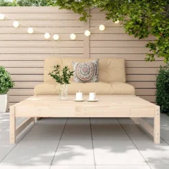 vidaXL Muebles De Jardín-Taburete de jardín madera maciza de pino 120x80 cm