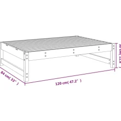 vidaXL Muebles De Jardín-Taburete de jardín madera maciza de pino 120x80 cm