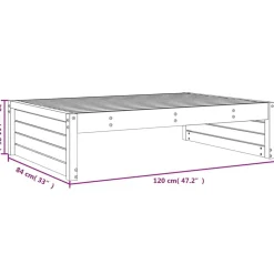 vidaXL Muebles De Jardín-Taburete de jardín madera maciza de 120x80 cm
