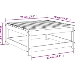 vidaXL Muebles De Jardín-Taburete de jardín madera de pino impregnada 70x70x30 cm