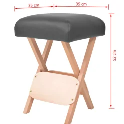 vidaXL Taburete de masaje plegable 12 cm grosor y 2 cabezales Negro Best