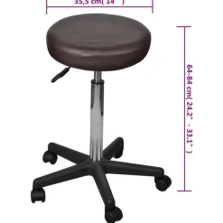 vidaXL Taburete de oficina marrón Marrón Outlet
