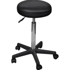 vidaXL Taburete de oficina Negro
