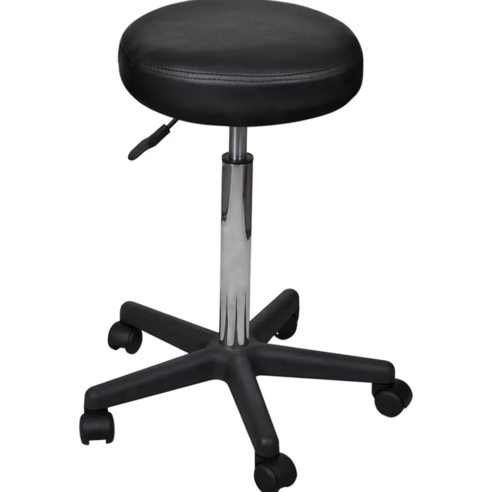 vidaXL Taburete de oficina Negro