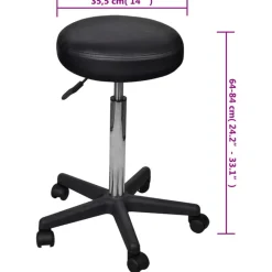vidaXL Taburete de oficina Negro