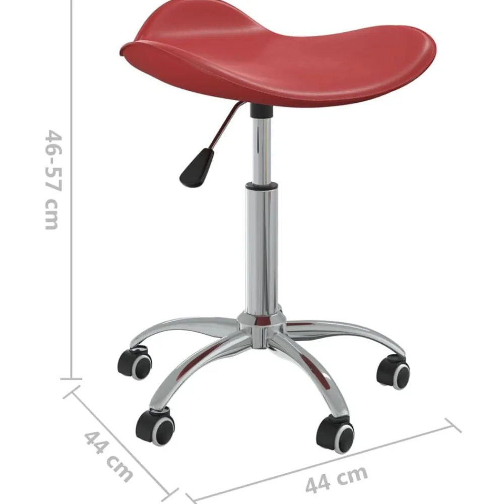 vidaXL Taburete de salón de belleza de cuero sintético Rojo vino tinto Sale