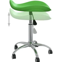 vidaXL Taburete de salón de belleza de cuero sintético Verde Outlet