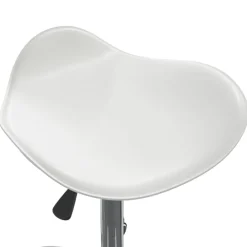 vidaXL Taburete de salón de belleza de cuero sintético Blanco Clearance