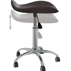 vidaXL Taburete de salón de belleza de cuero sintético marrón Marr&oacute;n Online