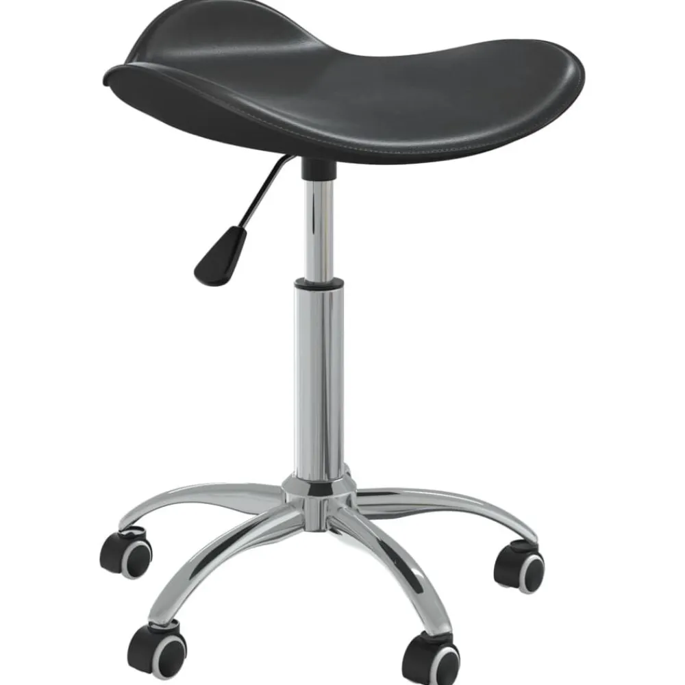 vidaXL Taburete de salón de belleza de cuero sintético Negro Sale