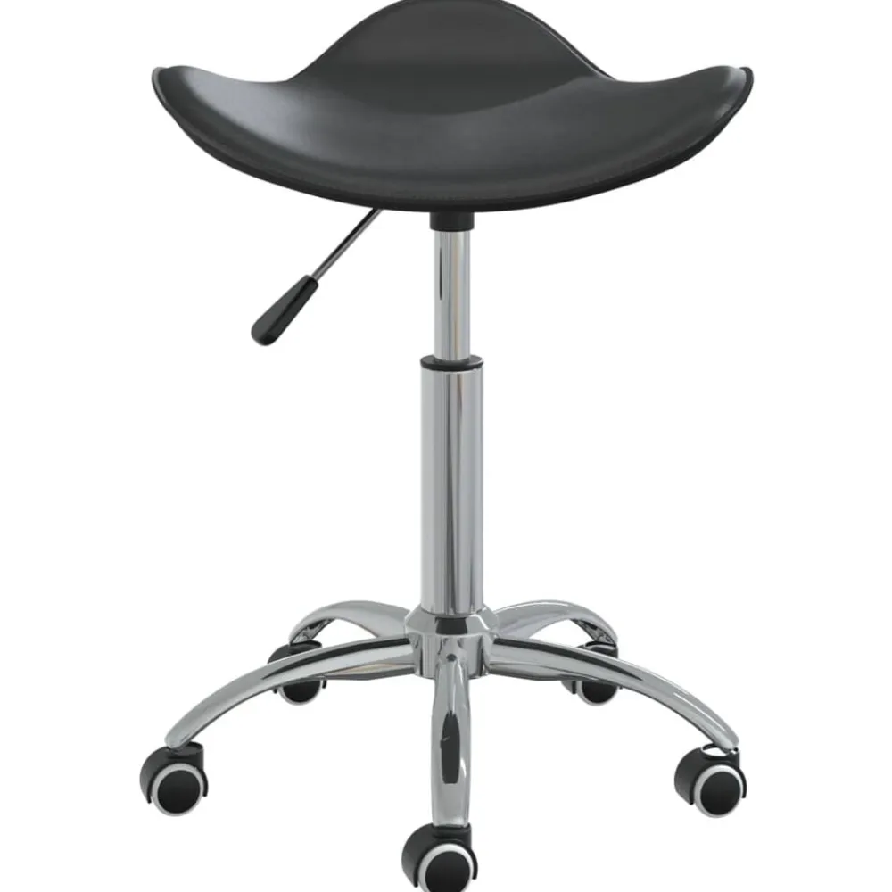 vidaXL Taburete de salón de belleza de cuero sintético Negro Sale